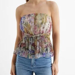 Floral Strapless Top